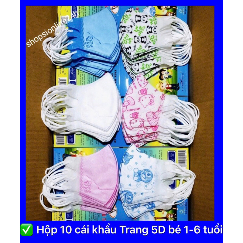 Hộp 10 cái khẩu trang cho bé 5D mask Famapro Nam Anh đủ màu