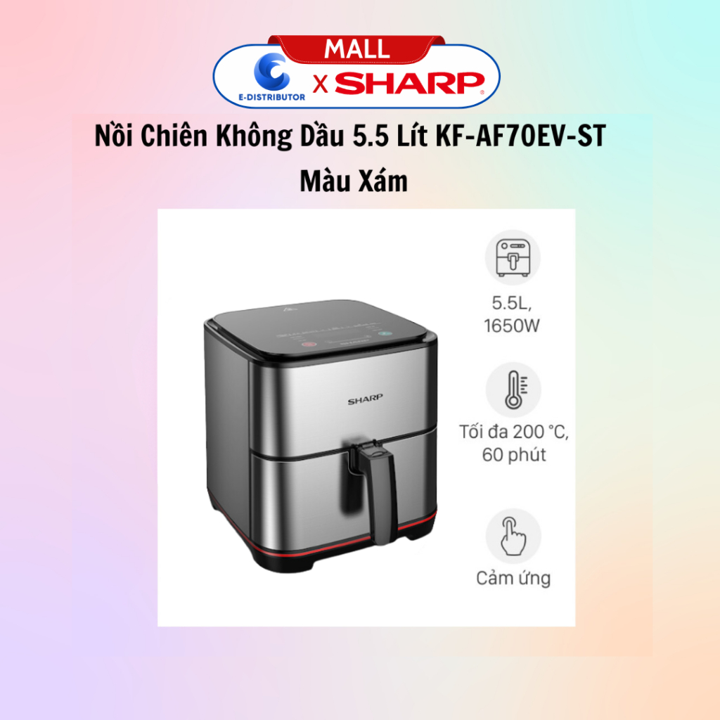 [HỎA TỐC] Nồi chiên không dầu Sharp KF-AF70EV-ST (7L) - Hàng Chính Hãng