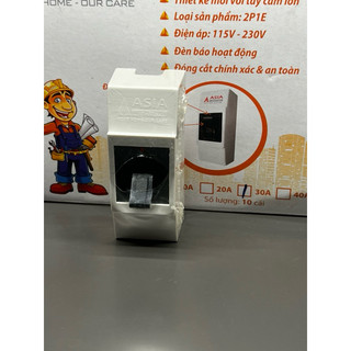 Cầu dao tự động  aptomat 2P1E  ASIA
