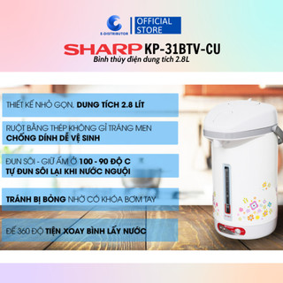 [HỎA TỐC] Bình Thủy Điện Sharp KP-31BTV-RD/CU (Dung tích 2.8L) - Hàng Chính Hãng