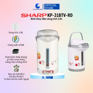 [HỎA TỐC] Bình Thủy Điện Sharp KP-31BTV-RD/CU (Dung tích 2.8L) - Hàng Chính Hãng