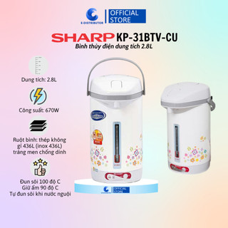 [HỎA TỐC] Bình Thủy Điện Sharp KP-31BTV-RD/CU (Dung tích 2.8L) - Hàng Chính Hãng