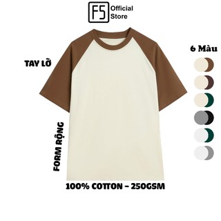 Áo thun Raglan Oversize Basic Form rộng tay lỡ 250 GSM vải mịn cao cấp