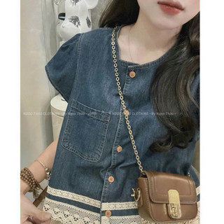 ÁO SƠ MI BÒ TÚI VIỀN REN SIÊU HOT HÀNG QUẢNG CHÂU