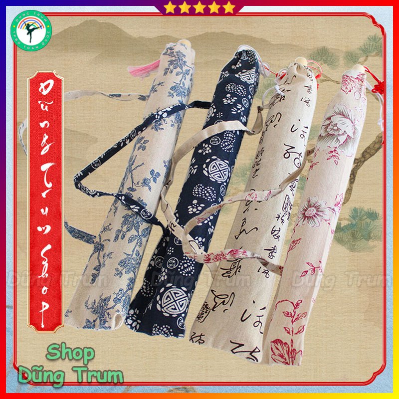 Túi đựng ô cổ trang họa tiết hoa phù hợp chiều dài ô 54cm