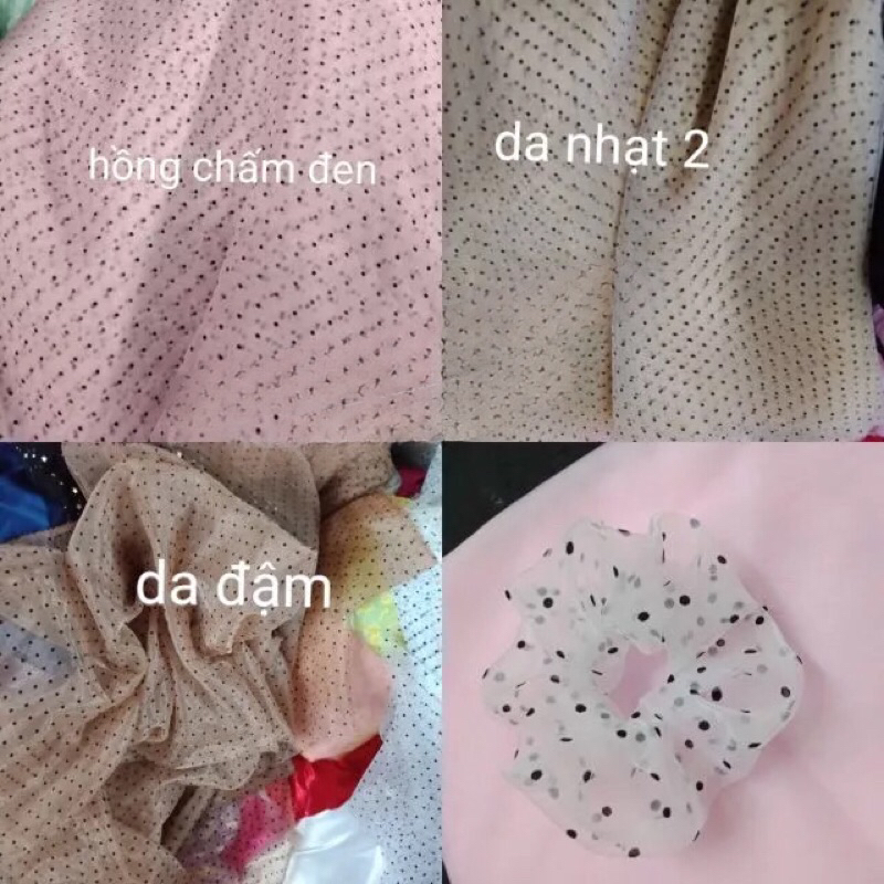 Vải voan kính chấm bi