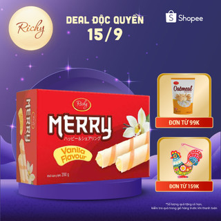 Bánh Quế Richy - Bánh Quế Merry Hộp Giấy 200gr Vị Vanila
