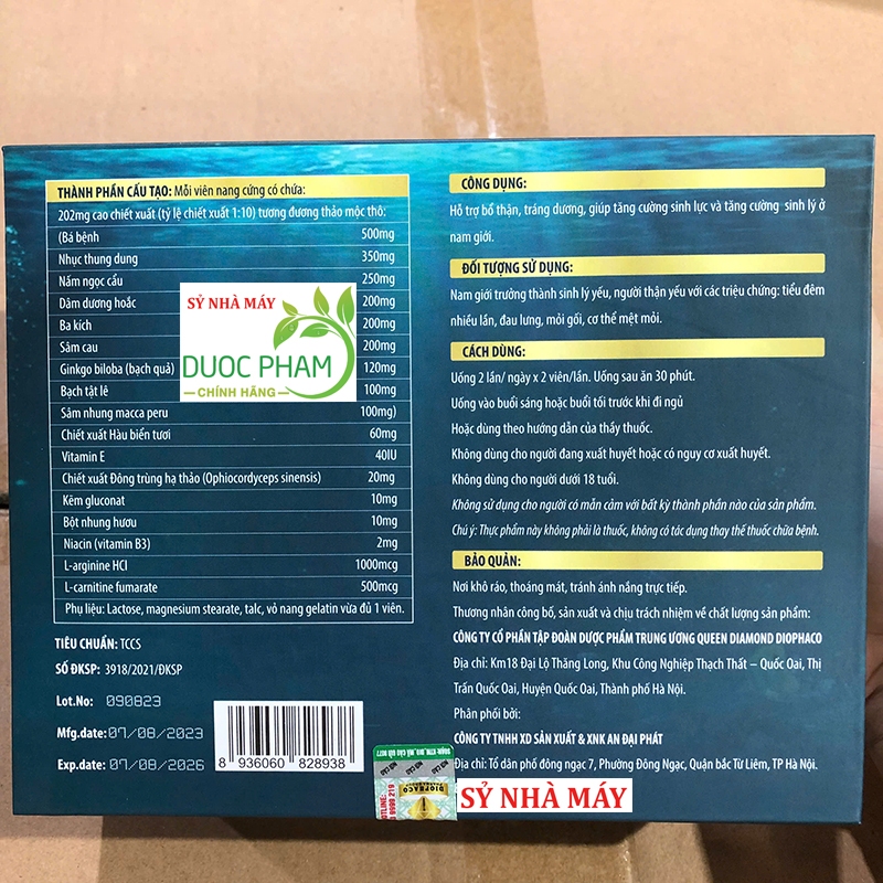 [Che tên SP] Set 2 lọ bổ thận HÀU BIỂN sâm cau - Tinh chất hàu biển giúp bổ thận tăng cường sinh lý