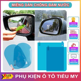 Combo 4 Miếng Dán Chống Bám Nước Gương Chiếu Hậu Xe Ô Tô, Giảm 80% Nước Bám Đọng Và Chống Lóa Cho Xe