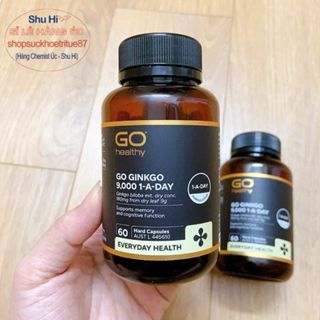 Bổ não ginkgo go healthy 9000 Úc 60 viên, hoạt huyết dưỡng não, cải thiện trí nhớ, tăng tập trung
