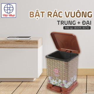 Bật rác vuông trung 8009, Thùng Rác Việt Nhật Cao Cấp, Thùng Rác Phòng Tắm, Nhà Bếp