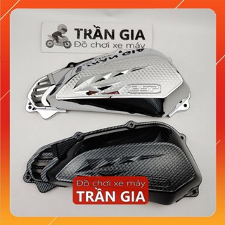  Ốp che bầu gió xe Sh Mode năm 2020-2021-2022-2023-2024-2025 xi inox cacbon chụp pô e Sh Mo nữ- phụ kiện trang trí 