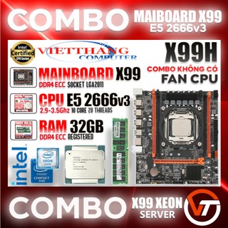 Combo X99H DDR4 OEM + CPU Xeon E5 2666v3 (10N-20L) Xung cao 2.9Ghz Thích hợp vừa Giả lập và Game