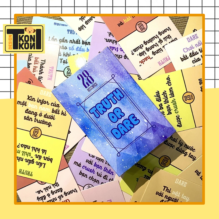 Bộ Bài “Truth or Dare-Thách hay Thật” phiên bản HỌC ĐƯỜNG -Drinking Card Game Khuấy Động Không Khí T