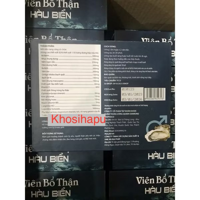 Viên bổ thận Tinh chất Hàu Biển OB, Tăng cường chức năng sinh lý nam, tráng dương, bổ sung tinh binh khỏe để thụ thai
