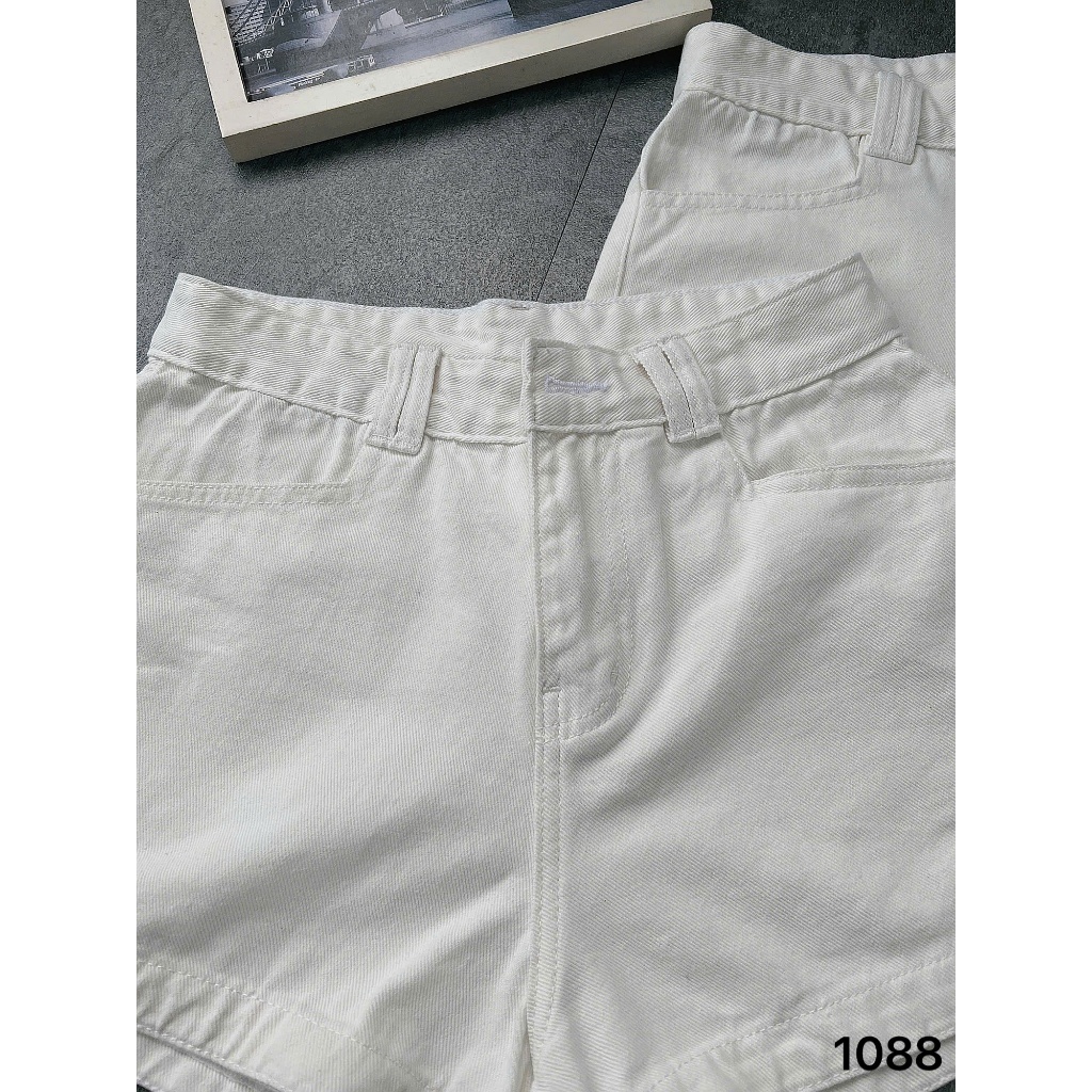 Quần Short Jean Nữ Form Chữ A Bigsize 55–85kg Lưng Cao Trơn Che Đùi (Trắng/Đen) MS1088 – 2KJeans | BigBuy360 - bigbuy360.vn