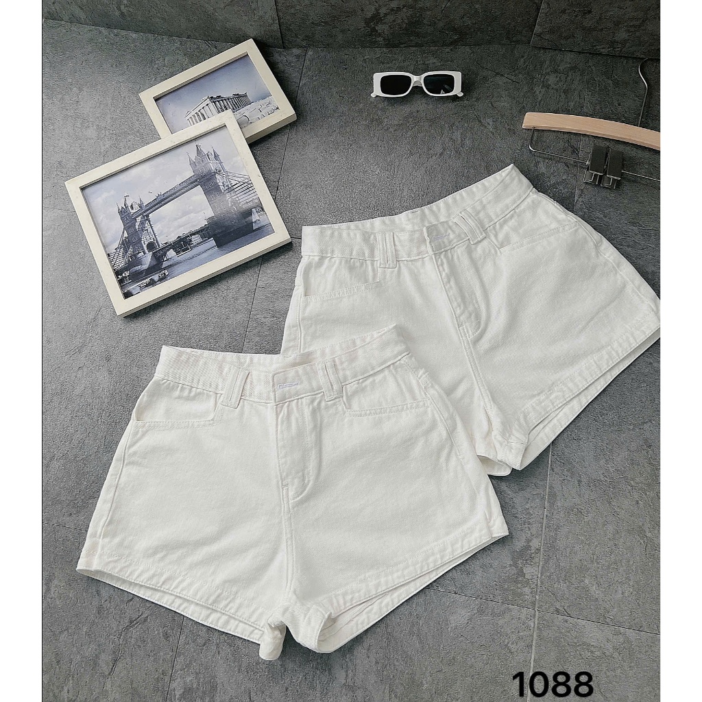 Quần Short Jean Nữ Form Chữ A Bigsize 55–85kg Lưng Cao Trơn Che Đùi (Trắng/Đen) MS1088 – 2KJeans | BigBuy360 - bigbuy360.vn