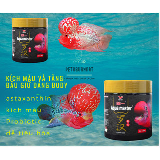  Aqua Master Flowerhorn  200gram  thức ăn hỗ trợ tăng màu và lên đầu cho cá La Hán và Hồng két Kinh Kong 