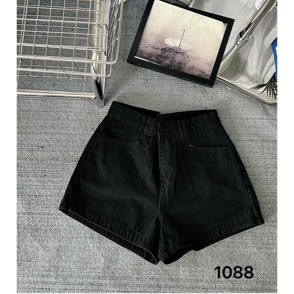 Quần Short Jean Nữ Form Chữ A Bigsize 55–85kg Lưng Cao Trơn Che Đùi (Trắng/Đen) MS1088 – 2KJeans | BigBuy360 - bigbuy360.vn