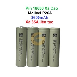 [P46] Pin xả cao 18650 Molicel INR P26A xả 35A liên tục 2600mAh chuyên thiết bị cần xả cao