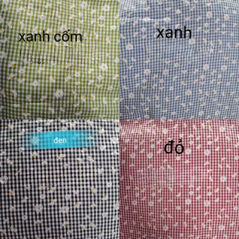 Thô kẻ họa tiết hoa cúc