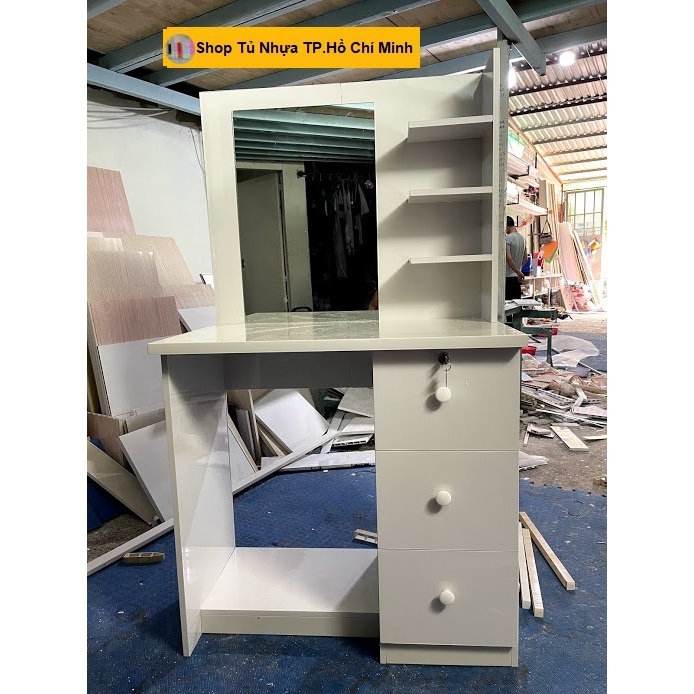 Bàn Trang Điểm Nhựa Đài Loan Ngang 80cm Màu Trắng 644