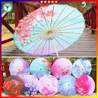 Ô Cổ Trang vải lụa đường kính 82cm họa tiết sắc nét dùng trang trí biểu diễn