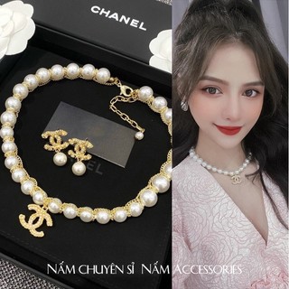 Sét trang sức CN full ngọc vòng cổ và khuyên tai đính đá sang chảnh Shop mai phương bùi