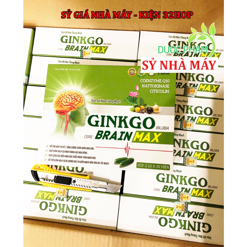 [Set 2 lọ] Viên bổ não thông mạch Ginkgo Biloba Cere Brain Max - Ginkgo 600mg giúp bổ não - Ginkgo Brain max
