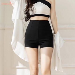  Quần short dance nữ lưng cao co giãn - Quần đùi dance cạp cao liền khóa sau tôn dáng nữ tập nhảy yoga gym biển mùa hè 