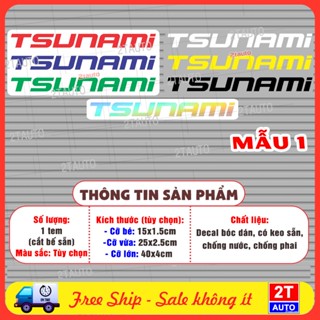   GIÁ 1 TEM  Logo Tem Decal TSUNAMI Tem Chữ TSUNAMI Dán Xe Đạp Bike Thể Thao Nhiều Màu Tùy Chọn,Chống Nước,Có Keo Dán 