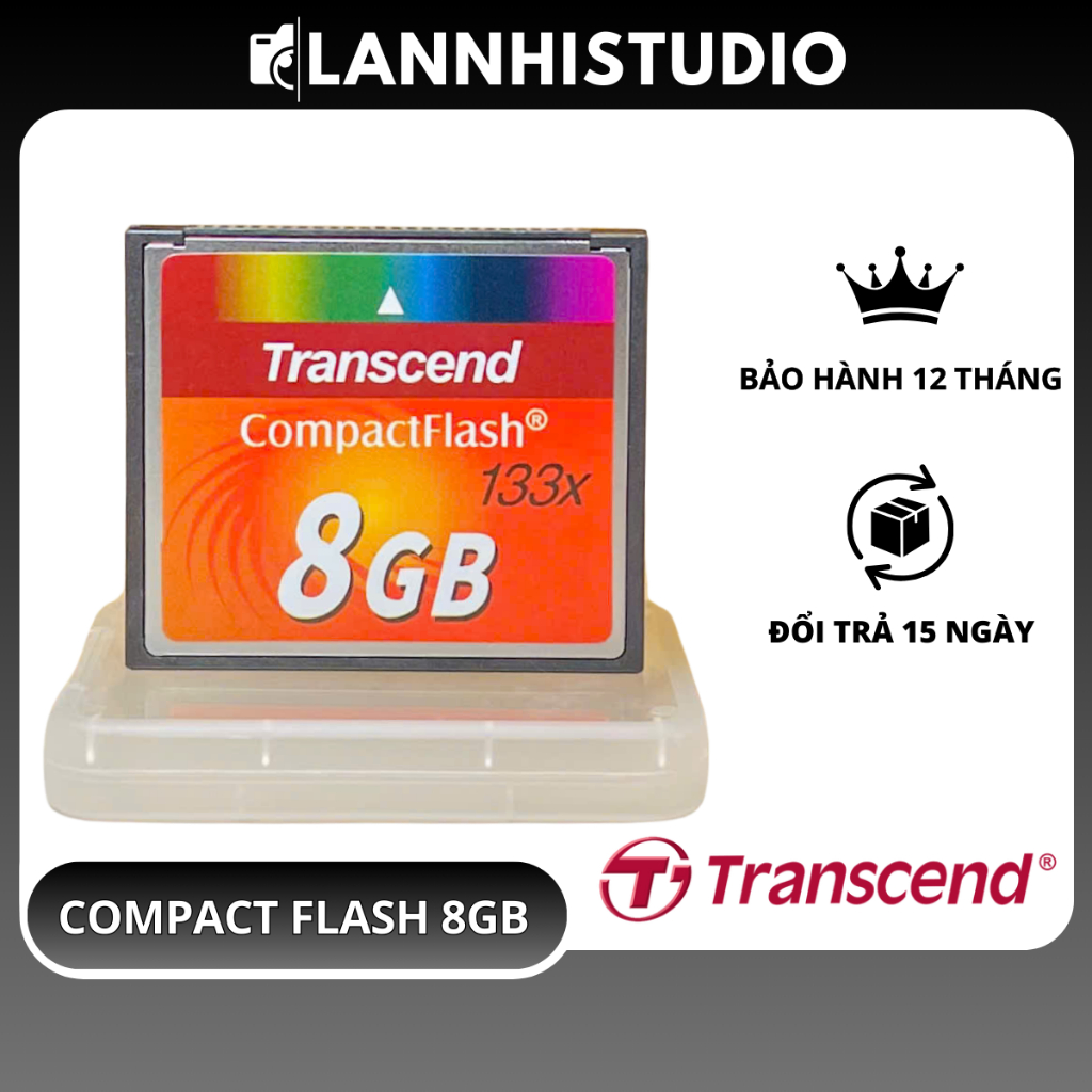 Thẻ nhớ Transcend CF Compact Flash 8GB (133x). Sử dụng cho máy ảnh, máy công nghiệp, CNC.