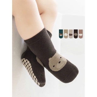 Set 5 Đôi Tất Trẻ Em Sơ Sinh Thú Cotton Chống Trơn Trượt Cho Bé Trai, Bé Gái Đi Cực Xinh Cao1   [ L201 ]