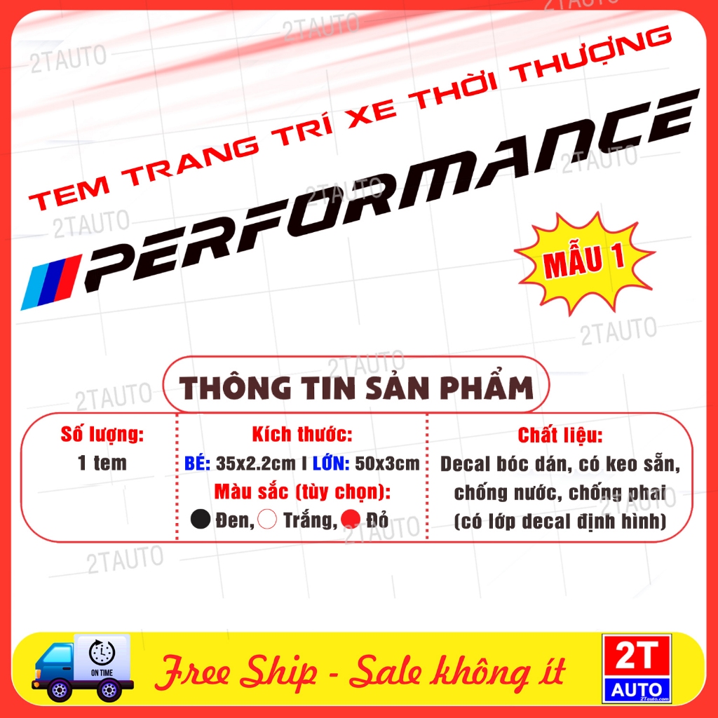 Tem Performance ITALY / AMG / ĐỨC / PHÁP, Decal Perfomance PVC cao cấp dán trang trí ô tô xe hơi, ch