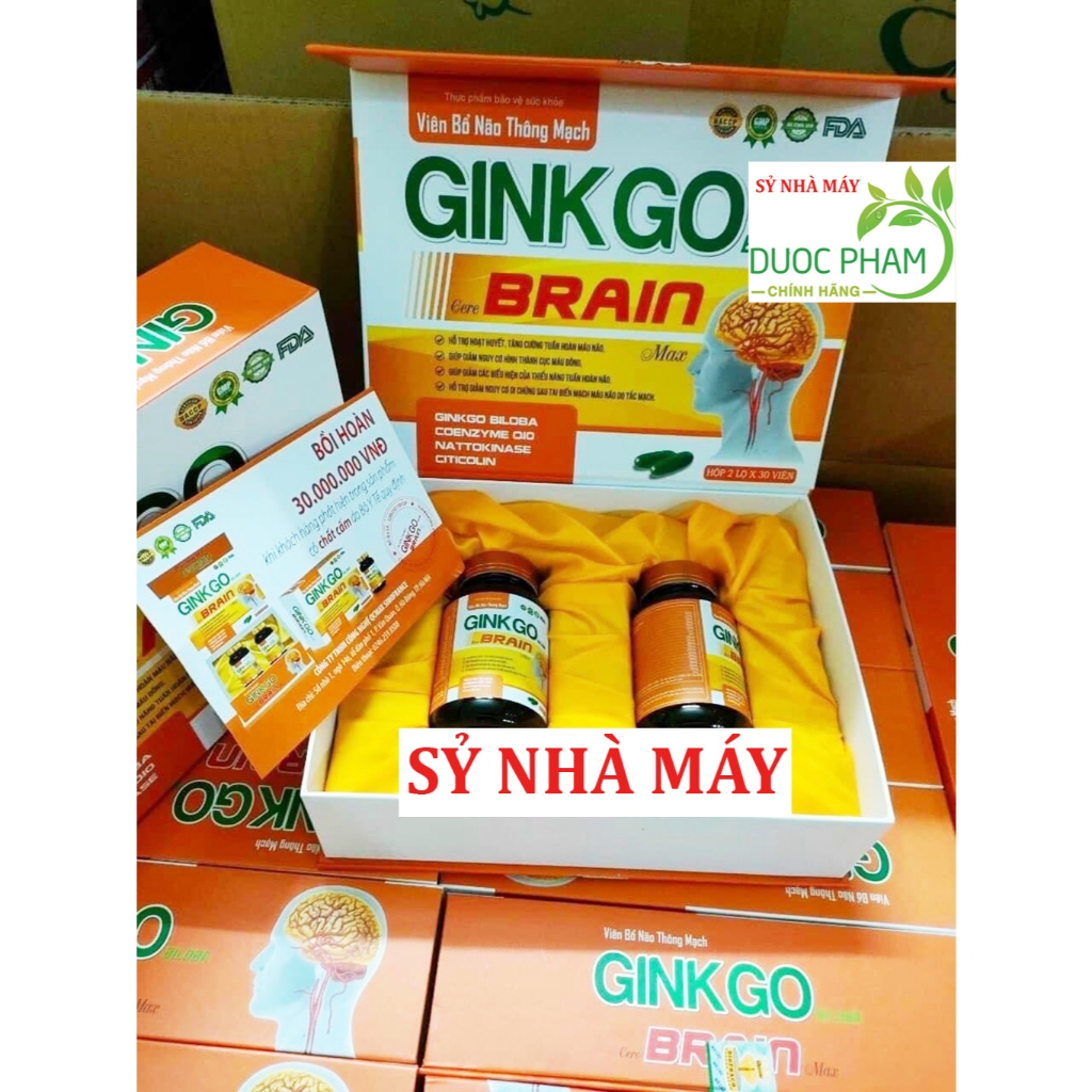 [Combo 2 lọ ] Viên bổ não thông mạch Ginkgo Biloba Cere Brain Max - Ginkgo 600mg giúp bổ não - Ginkgo Brain max