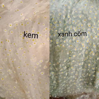 Vải voan lưới hoa cúc