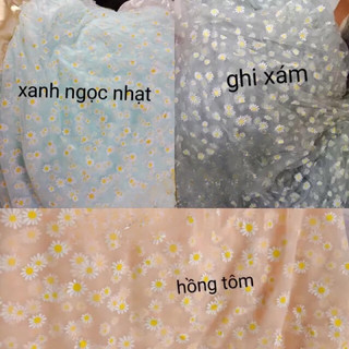 Vải voan lưới hoa cúc