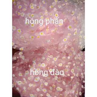 Vải voan lưới hoa cúc