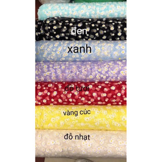Vải voan lưới hoa cúc