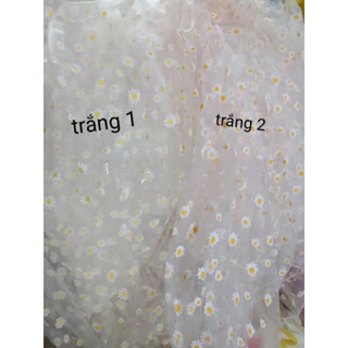 Vải voan lưới hoa cúc