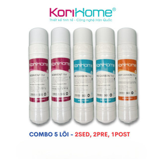 Combo 5 lõi lọc nước Korihome gồm [2 SED, 2 PRE, 1 POST] - Hệ lõi cắm nhanh thế hệ mới [10inch]