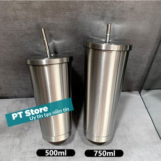  Ly Giữ Nhiệt Inox 304 Dung Tích 500 - 750ml Có Ống Hút - Cao Cấp - Giữ Nhiệt Nóng Lạnh Dùng Cho Các Phòng Game Esport 