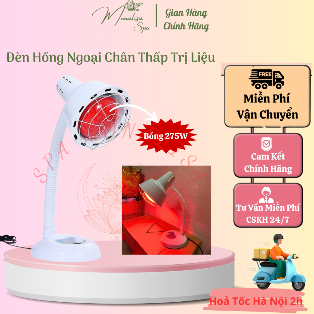 Đèn Hồng Ngoại Chân Thấp Bóng 275W | Đèn Hồng Ngoại Hỗ Trợ Đau Nhức Xương Khớp Mini