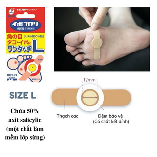 Miếng dán mụn cóc, chai tay, chai chân Nhật Bản 12 miếng (IBOKORORI)