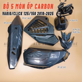 Bộ 5 Món Ốp Carbon cho xe Vario/Click 125 và 150 2018-2025 -  (Ốp trực tiếp lên zin)
