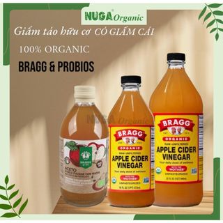 Giấm táo hữu cơ có giấm cái Bragg và Probios