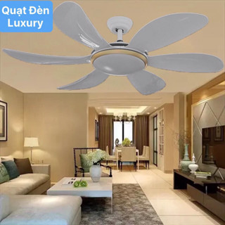 (100% LÕI ĐỒNG) Quạt Trần 6 Cánh Nhựa ABS Cao Cấp,Chao Đèn Led To 3 Màu Sáng,6 Tốc Độ Gió,Có Điều Khiển,Bảo Hành.