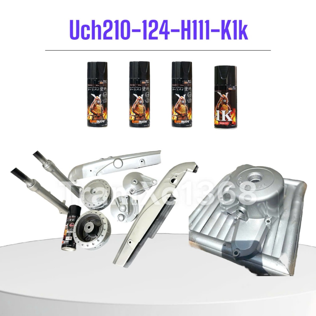 Combo Sơn Samurai Màu Bạc Sáng H111 (Uch210-124-H111-K1k) Sơn Mâm Dàn Chân Phuộc Gấp Dàn Áo