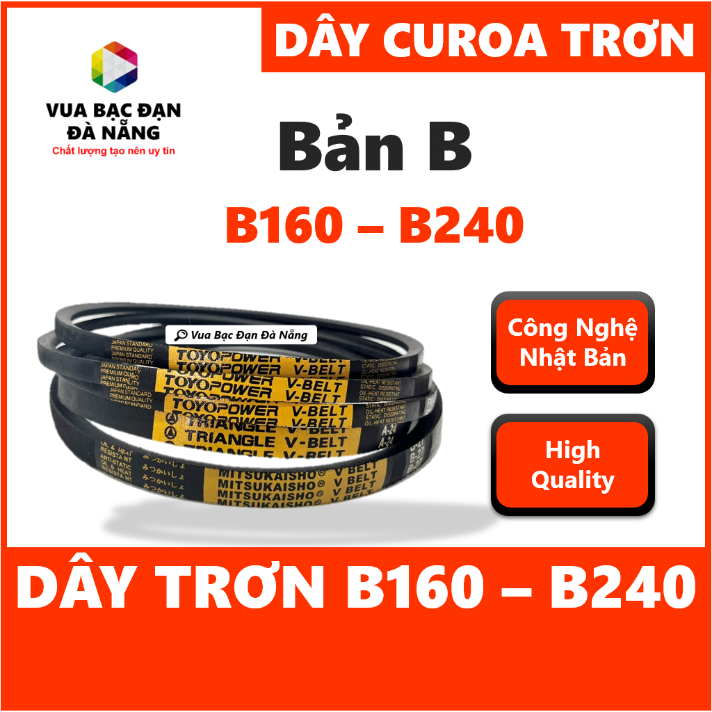 [Nhật Bản Tech] Dây Curoa B160 Đến B240 Bản B Trơn Công Nghệ Nhật Hàng Chính Hãng Loại Đẹp Đủ Mã - V