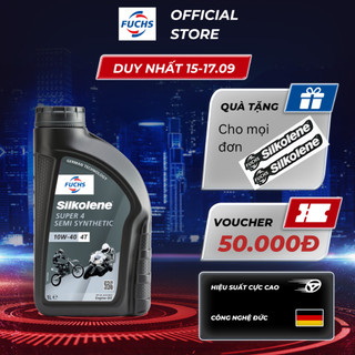 Dầu động cơ SILKOLENE SUPER 4 SAE 10W-40 4 thì bán tổng hợp dành cho xe máy hiện đại dung tích 1L/0.8L